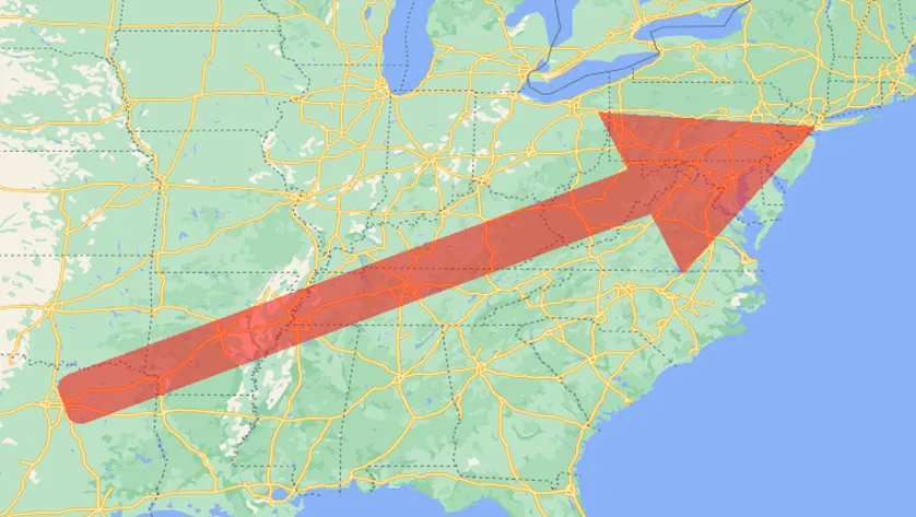 Optimized arrow geometry on map