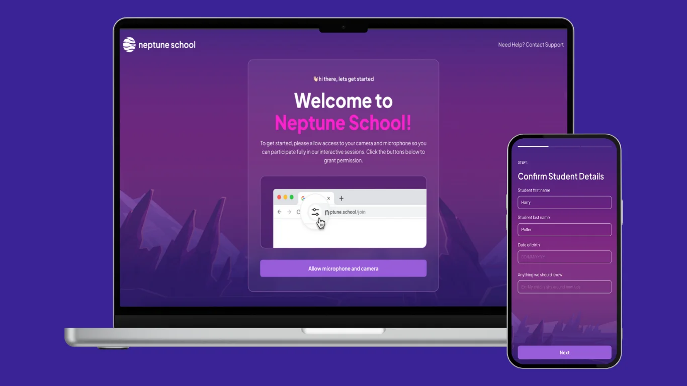 Educational platform Neptune School project screenshot
